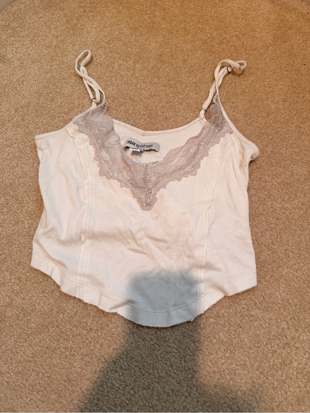 Urban Outfitters Cream Lace-Trim Camisole